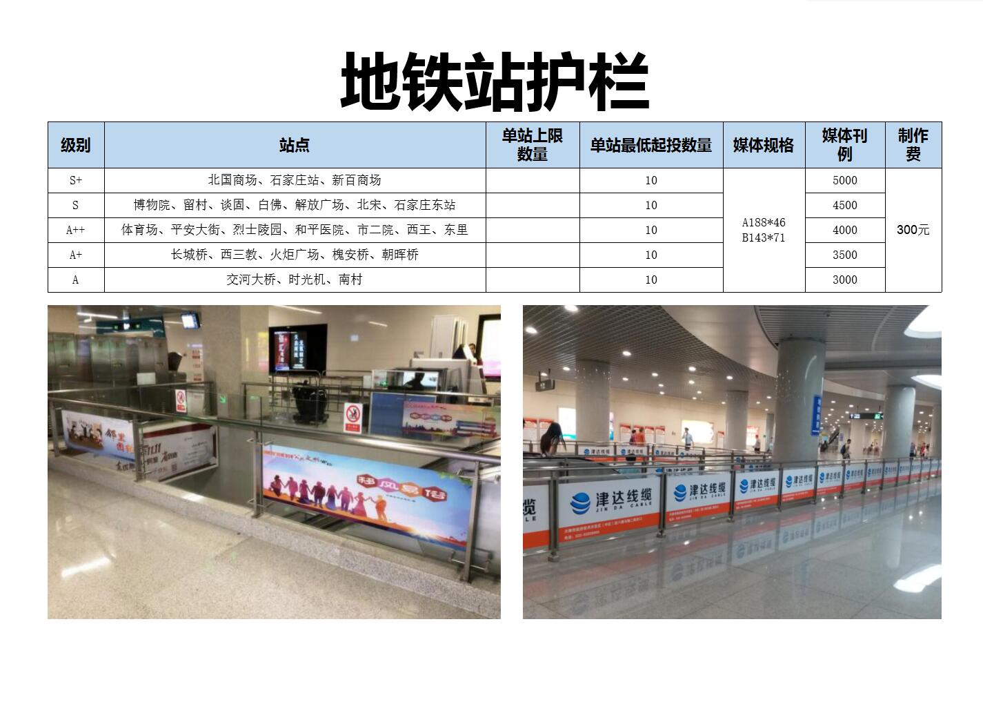 石家莊地鐵站廣告